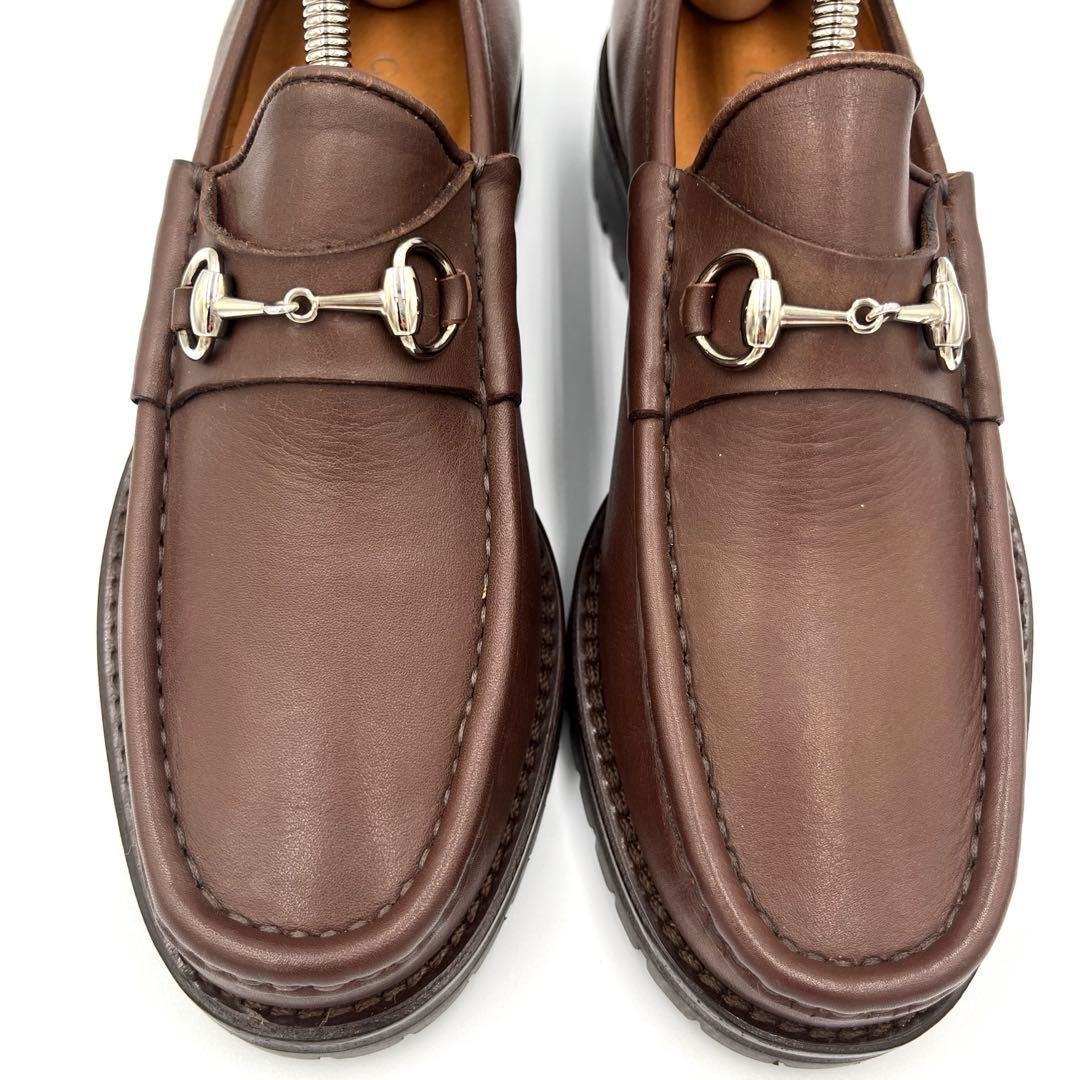 未使用》GUCCI グッチ ホースビットローファー ブラウン 厚底 36.5