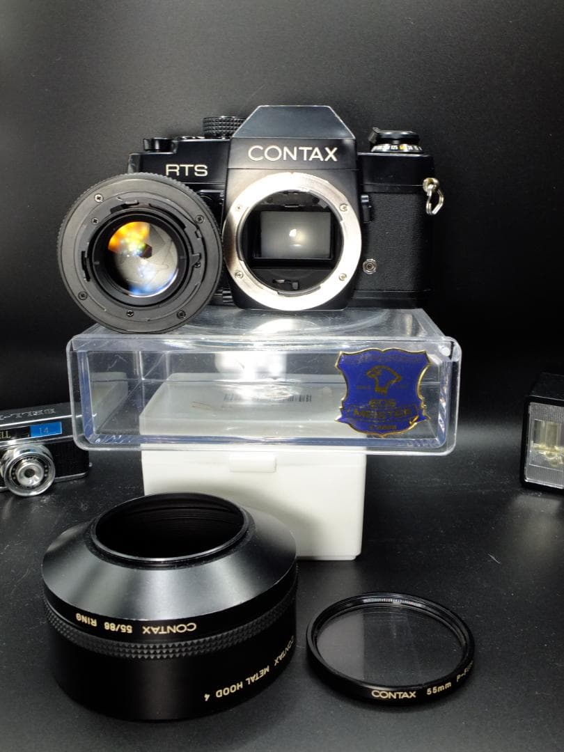 コンタックスRTS／プラナー50mmf1.7純正フード付【実写確認済整備品