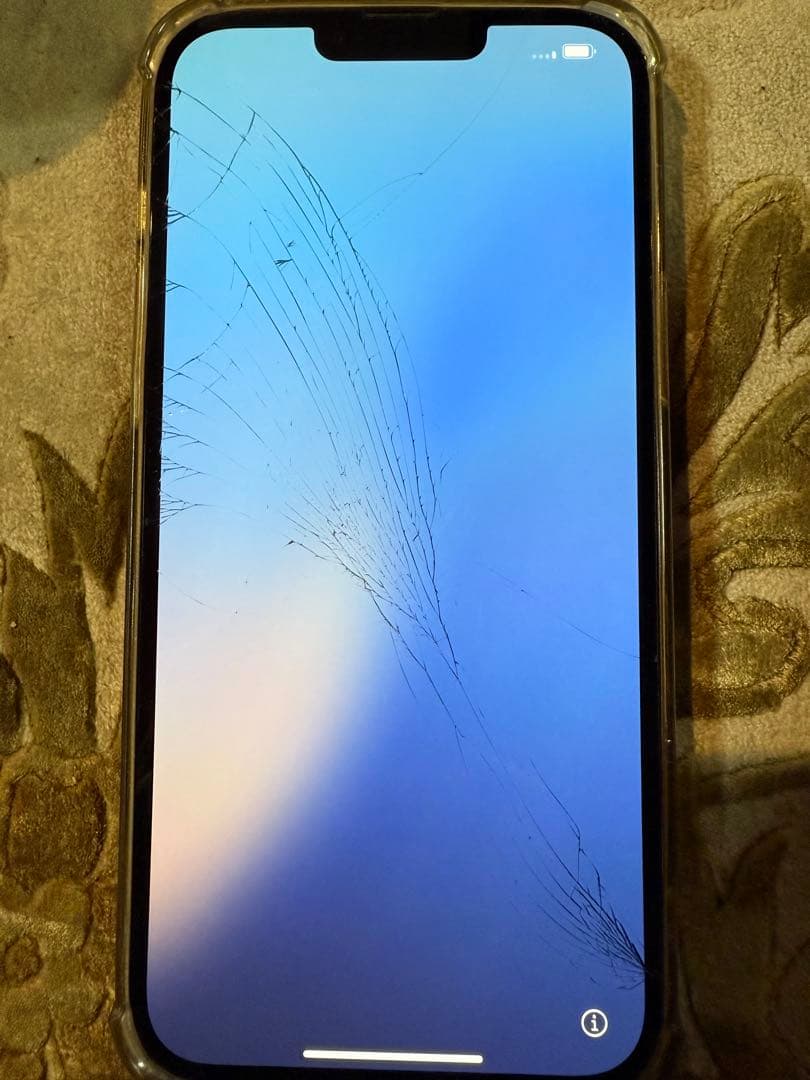 iPhone 13 Pro Max 画面ひび割れ ケース付き