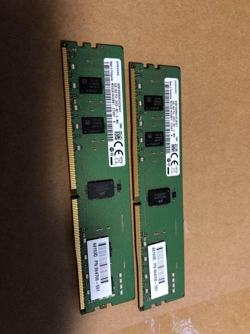 メモリ DDR4 8GB×2枚セット 1Rx8 PC4-2666V-RD1-12 - メルカリ