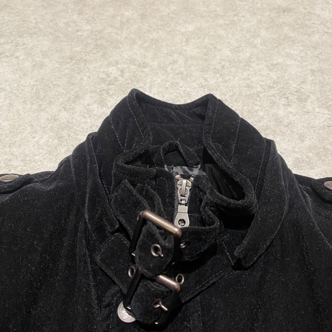 ネオお兄系 パンクy2k v系 ネックベルト ファスナー ギミック ベロア