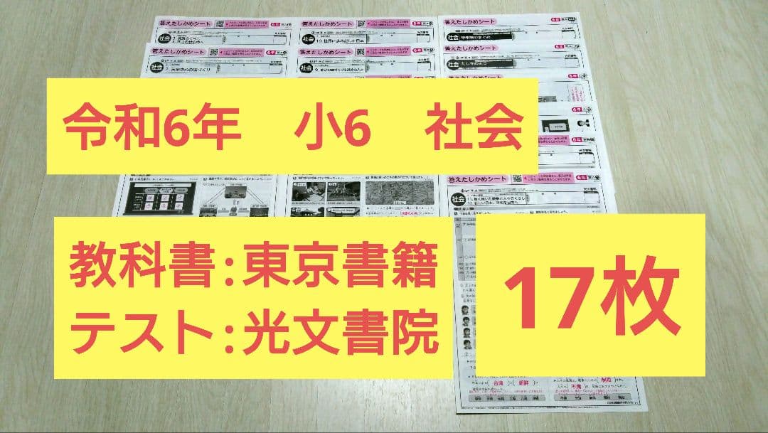 小学校6年 小6 社会 カラーテスト 答えたしかめシート - メルカリ