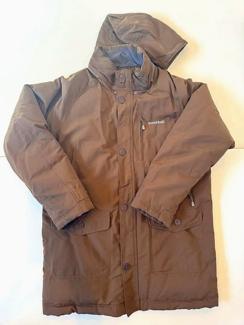 モンベル ダウン ハスキーコート メンズL ブラウン