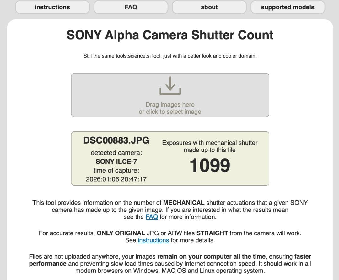 ショット数わずか1099枚：ソニー SONY α7 初代史上最軽量モデル