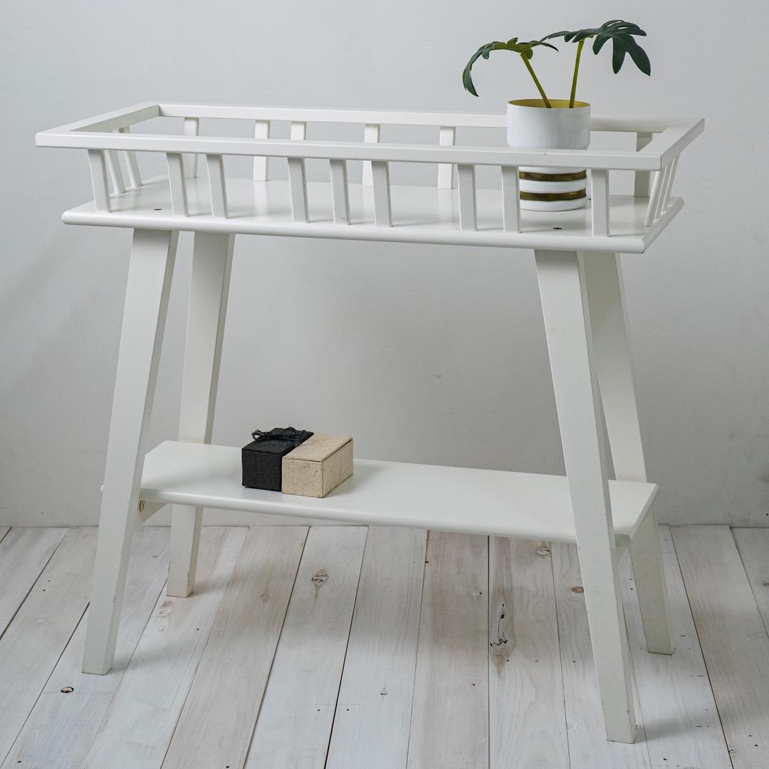 イケア LANTLIV （ラントリーヴ）ホワイト木製フラワースタンド 74cm