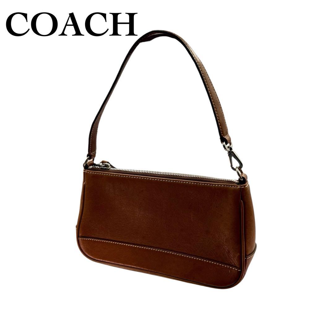 美品 COACH アクセサリーポーチ ハンドバッグ ワンショルダー レザー