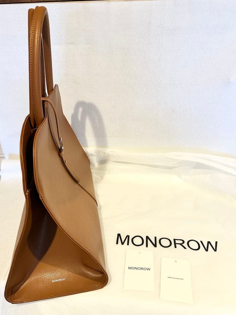《値下げ》【新品未使用】MONOROWBLANCLARGEモノロウバッグキャメル