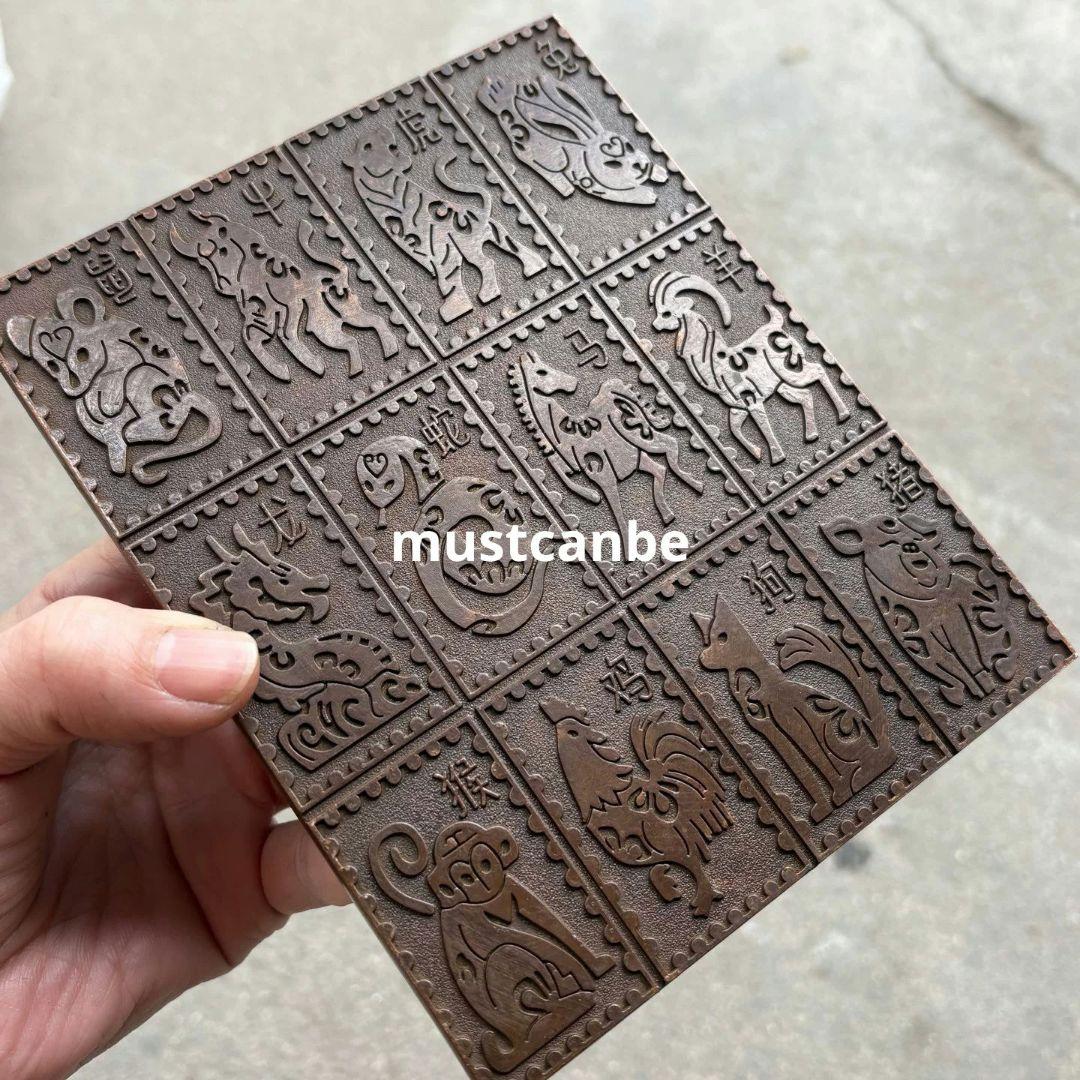 銅 細工 十二支拓板 拓本 書道具 文房具 茶道具 工芸品 置物 - メルカリ