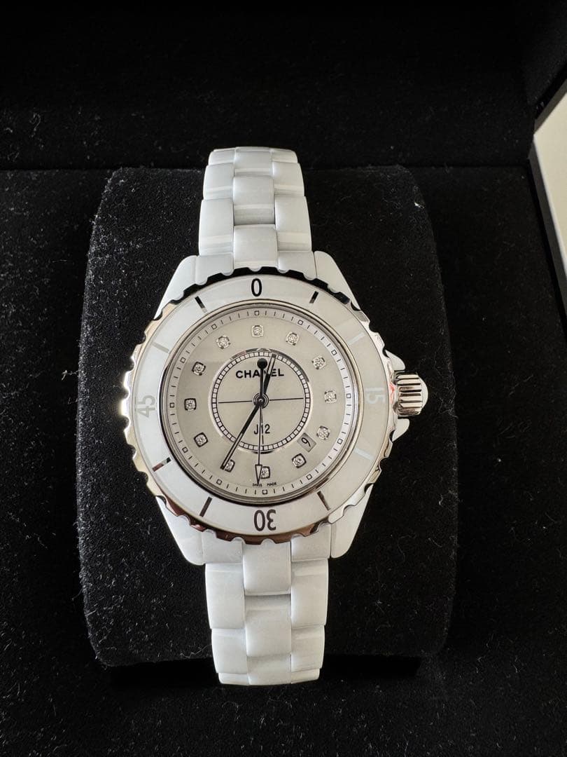 時計 CHANEL J12 H1628 Chanel J12 Diamonds Ladies Watch H1628 3599590378844 - Watches