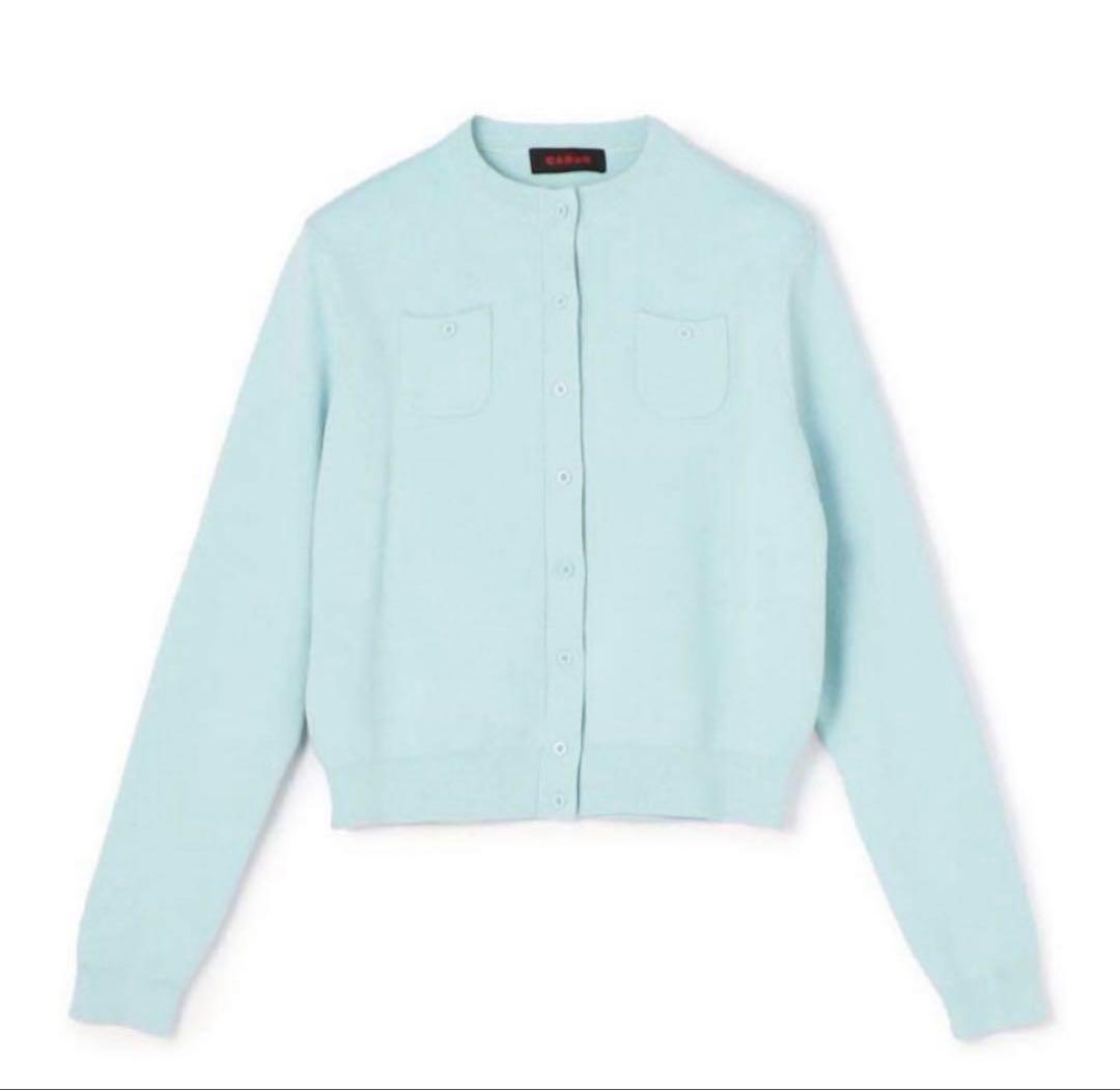 1回着用】CABaN コットンカシミヤクルーネックカーディガン ライト