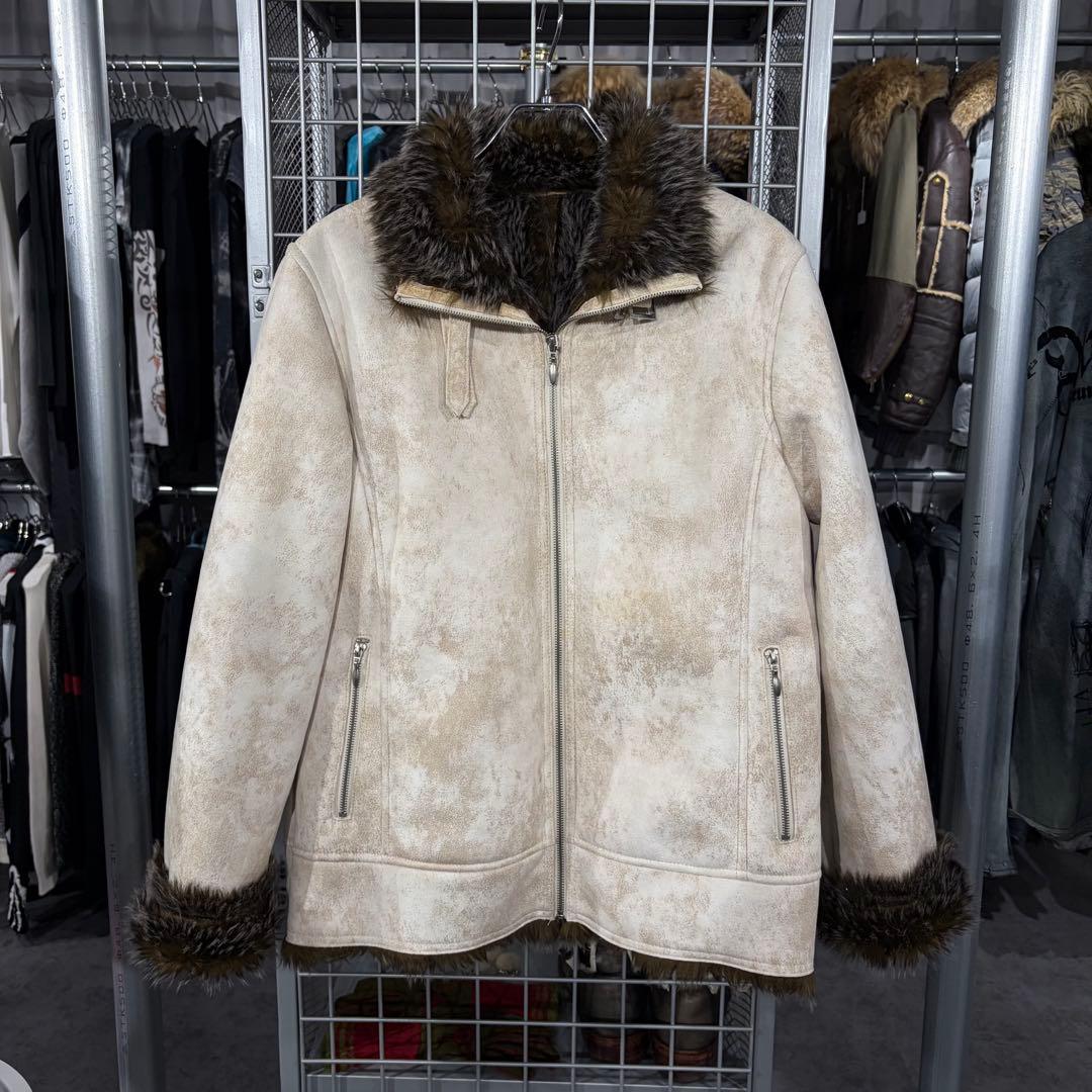 お兄系 y2k フェイクムートンブルゾン ファー - メルカリ