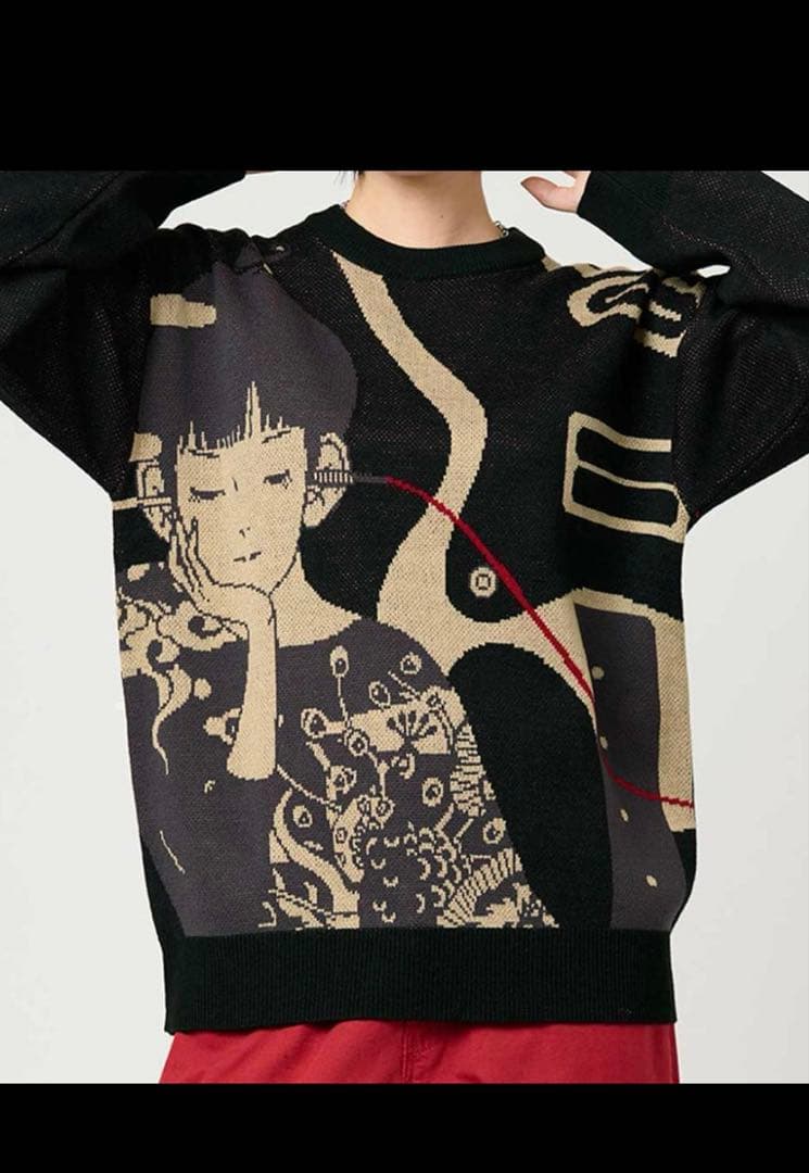 グラニフ 中村佑介 ニット Lサイズ Re:繋がる ウォッシャブルジャ