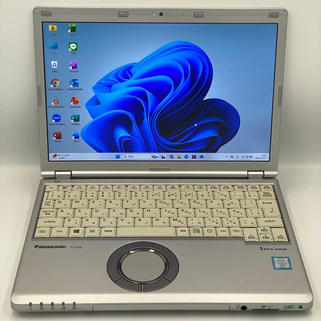 Panasonic レッツノート CF SZ6 i5 8GB SSD256 Let's note SZ 【中古訳あり】 第7世代Corei5 メモリ8GB SSD256GB