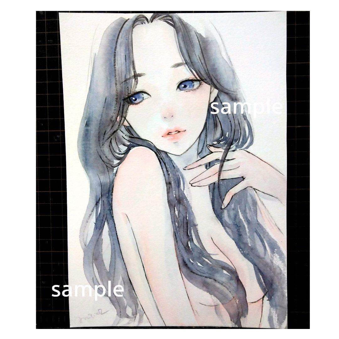 専用　描きイラスト　絵画　肉筆原画　水彩画　美人画　ヌード　セクシー　グラビア