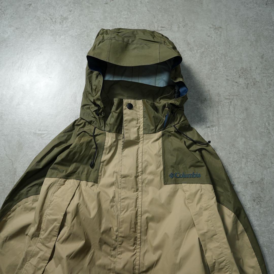 y2k Columbia ナイロンシェルジャケット ドローコード 短丈 茶色