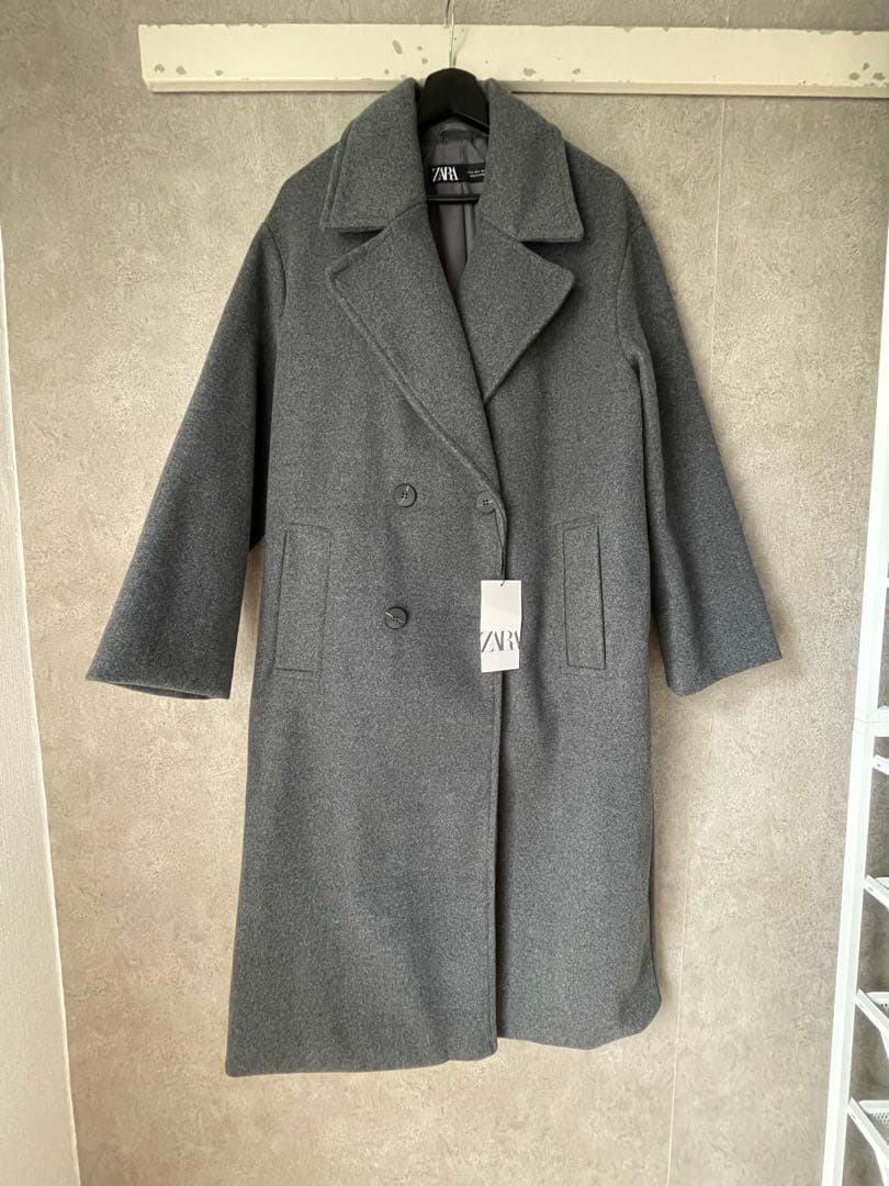 ZARA オーバーサイズ ソフトコート 新品 グレー 3046/271/922 - メルカリ