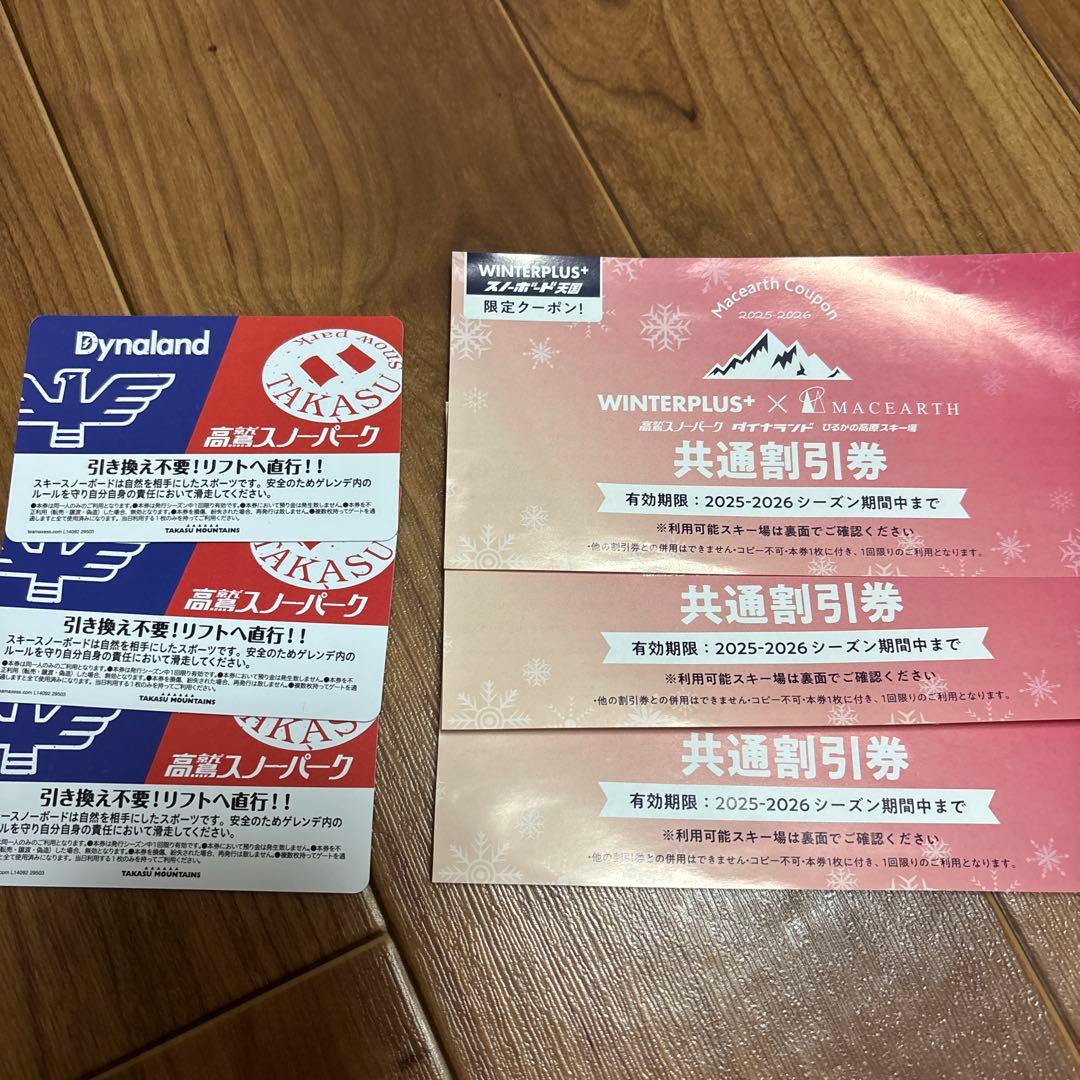 高鷲スノーパーク ダイナランド 共通リフト券 3枚セット - メルカリ