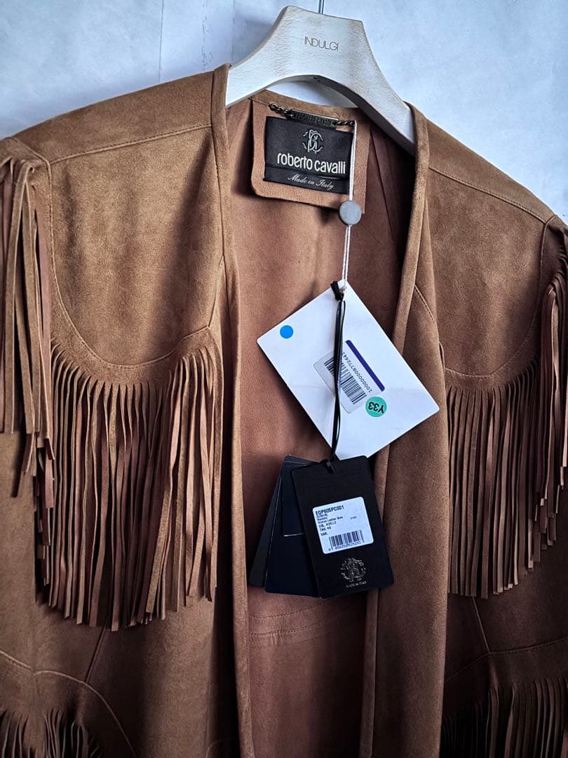 roberto cavalli ロベルトカヴァリ レザーポンチョ ケープコート