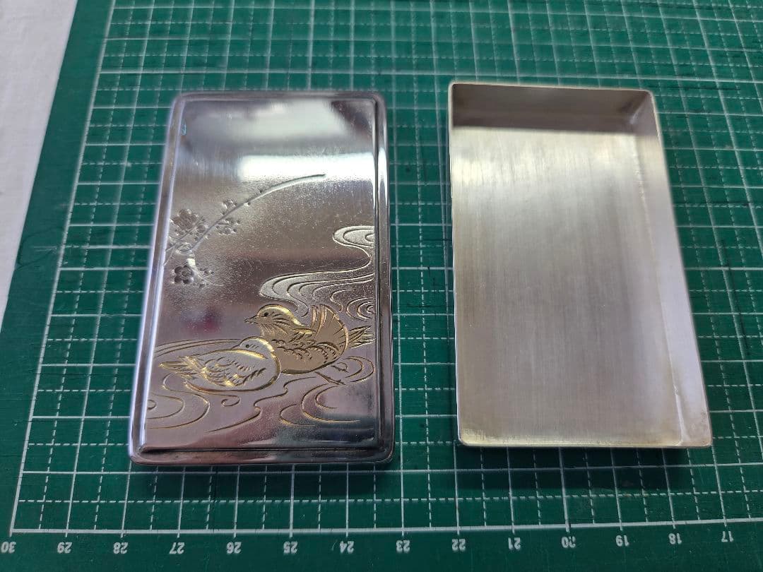 ミキモト 純銀製おしどり彫刻ケース MIKIMOTO - 工芸品新 発売