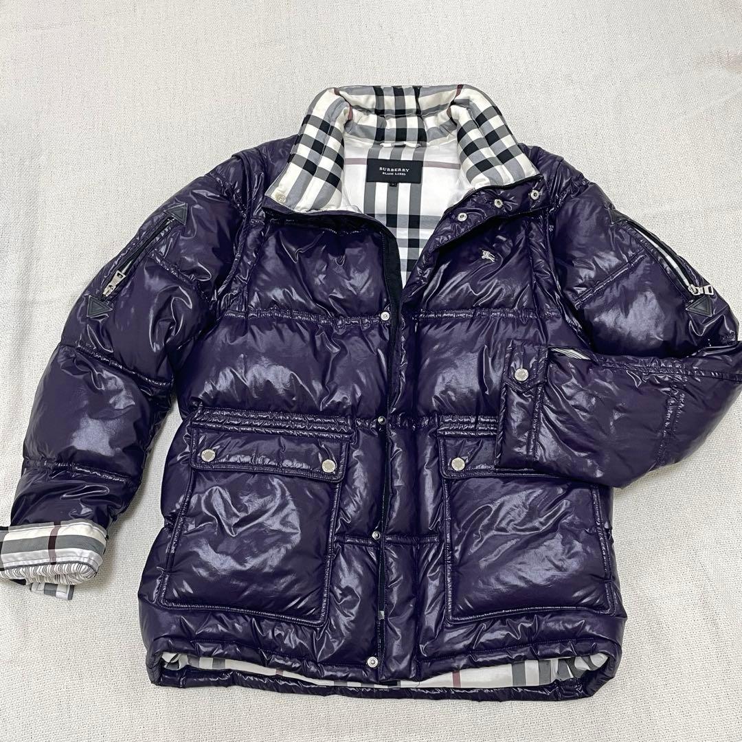 バーバリーブラックレーベル シャイニーダウンジャケット メンズL
