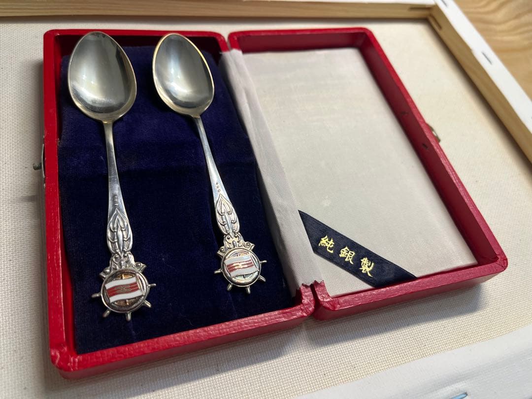 【純銀製】スプーンセット 専用ケース付き お部屋に飾れる純銀スプーンフォークセット