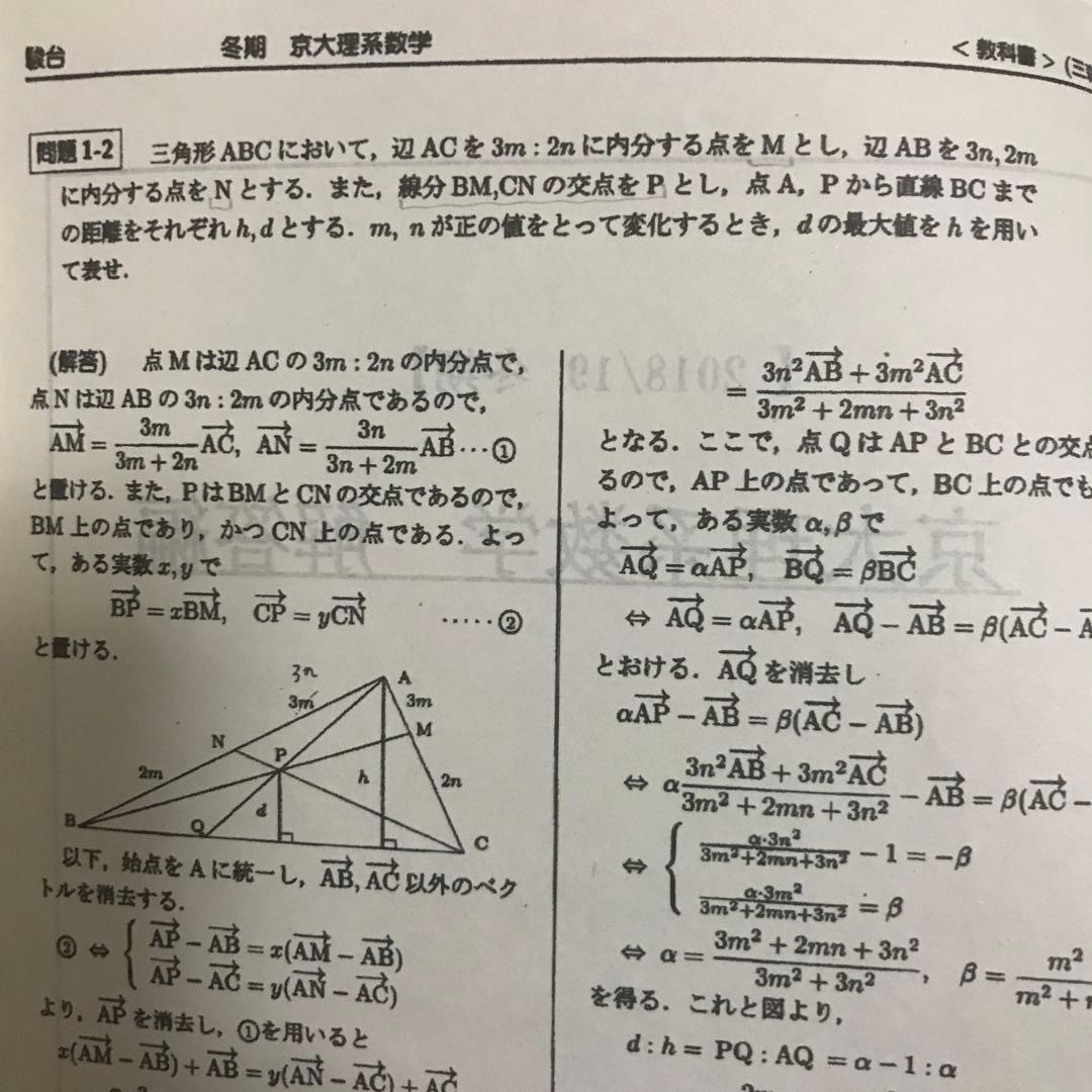 三森司 駿台 冬季京大理系数学 板書，研究問題付 - メルカリ