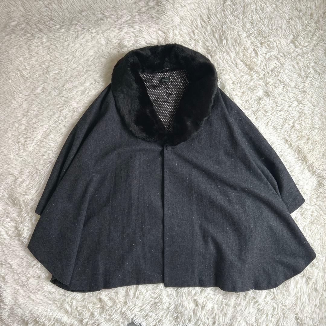 ✨美品✨ヒロミチナカノ 着物コート ポンチョ ケープ ファー 2way hiromichi nakano（ヒロミチナカノ） 着物 コート ケープ ポンチョ 冬