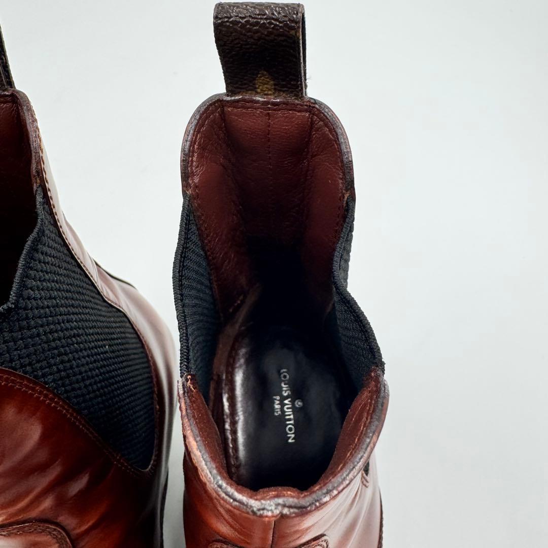 LOUIS VUITTON サイドゴアブーツ　モノグラム　ブラウン　22.5cm