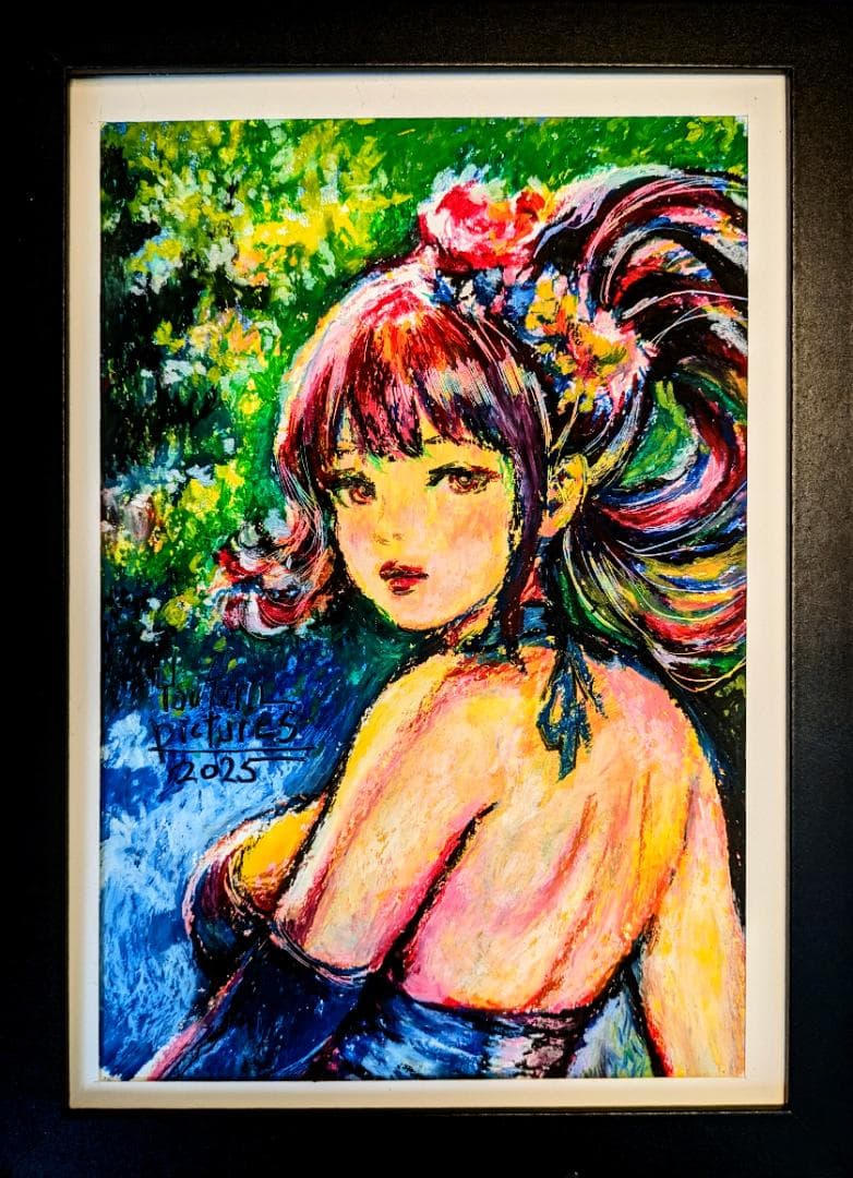 【真作1点物】「妖艶美」■東京藝大卒画家■松崎祐哉■クレヨン肉筆画