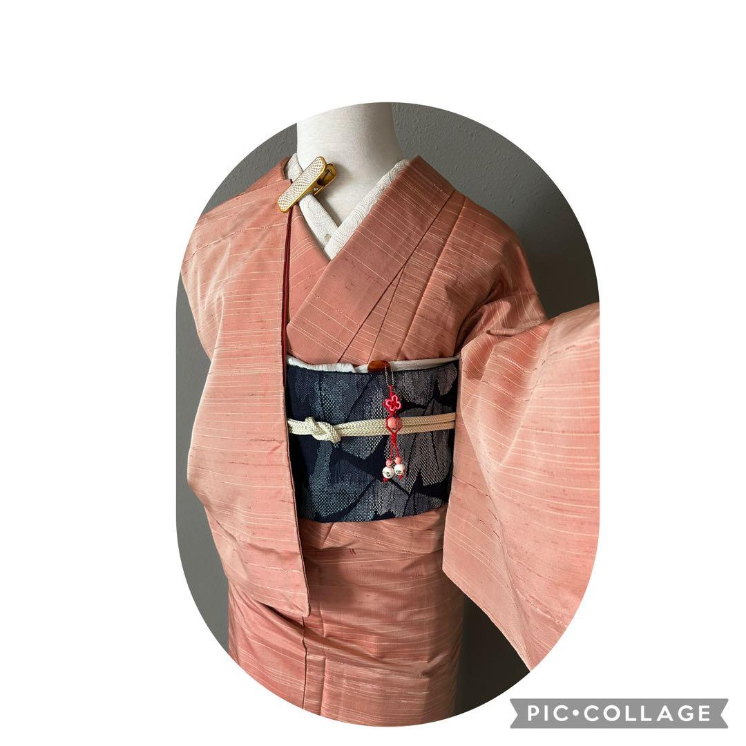 紬のお着物 しつけ付 正絹 着丈156.5 裄丈64 - メルカリ