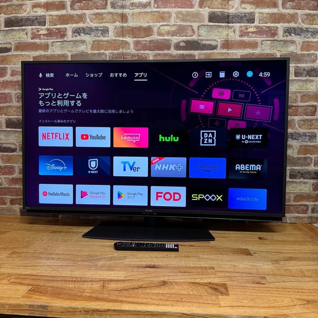 シャープ 55V型 4K液晶テレビ AQUOS 4T-C55DN1 動画アプリ○ - メルカリ