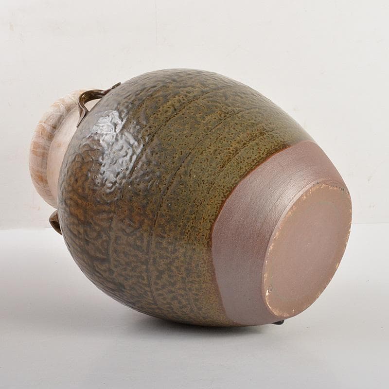 丹波焼 信水窯 飾壷 口覆・飾紐付 共箱 C 6592C - work.wisbato.com