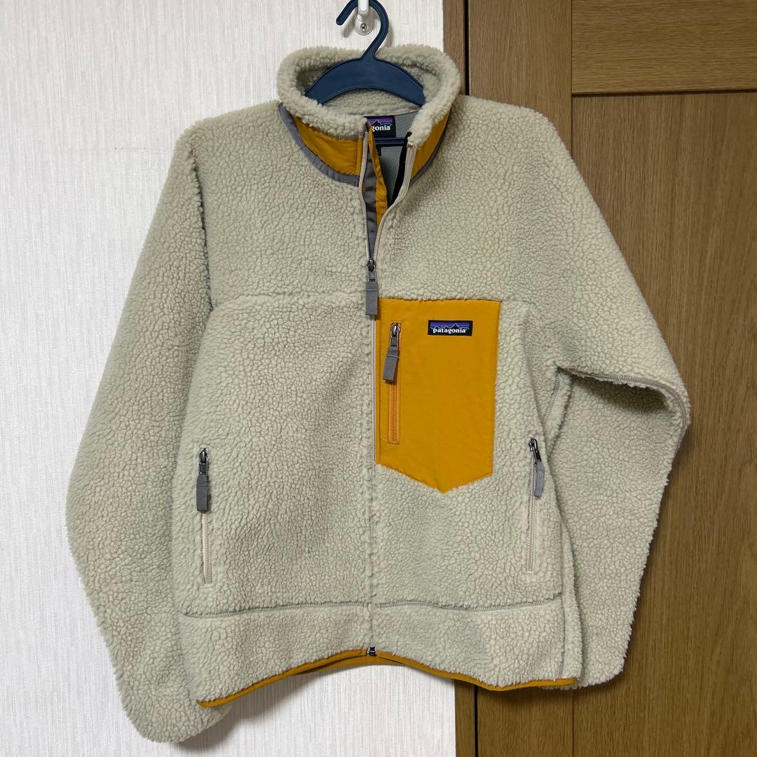 美品patagonia レトロX フリースジャケット S クリーム/イエロー