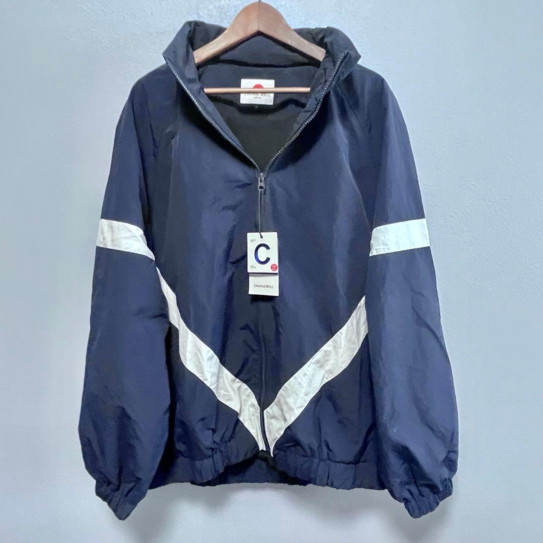 新品タグ付き】CHANGE WELL XL ネイビー ナイロンジャケット - メルカリ