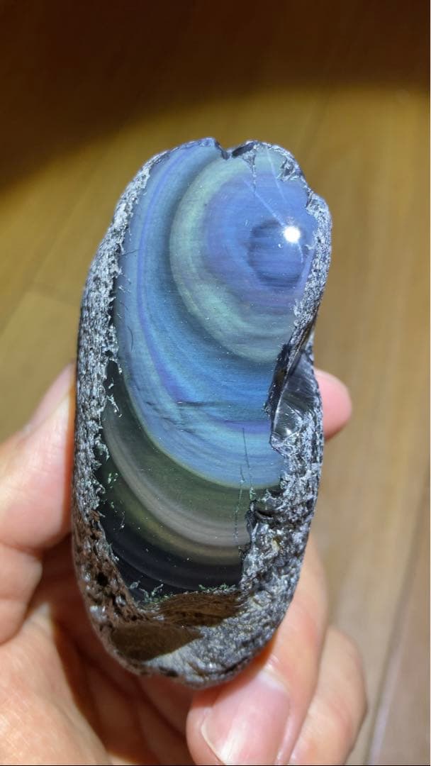十勝石 玲瓏石(研磨)ブルーレインボー - メルカリ