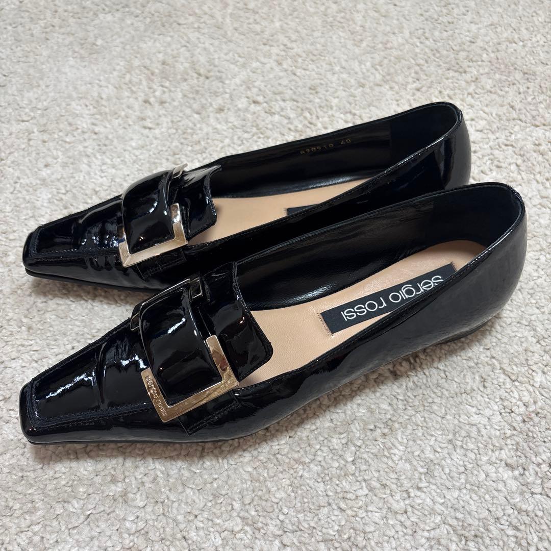 セルジオロッシ　エナメル　ローファー　大きいサイズ40 26.5cm