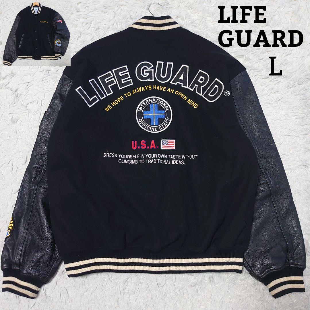 ライフガード 牛革 袖レザー スタジャン ブラック L - メルカリ