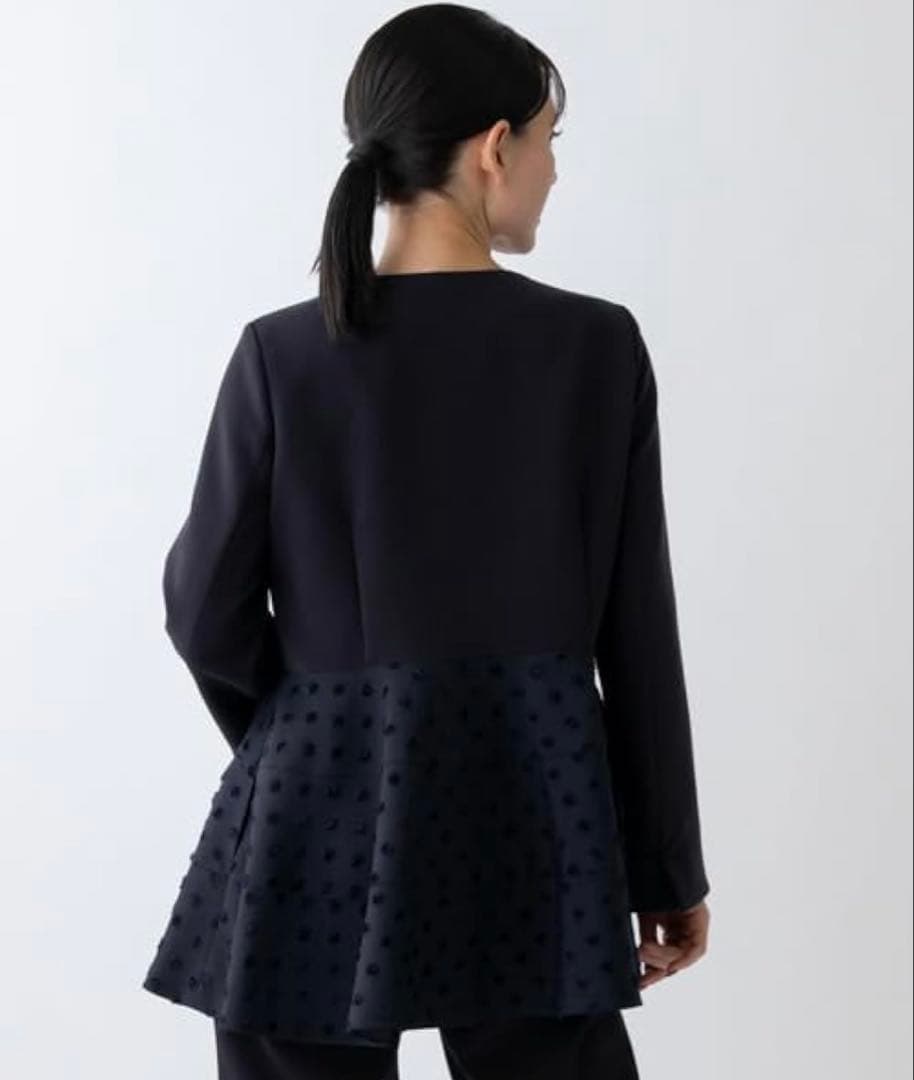 ソーノ sono Navy -Dot Jacquard-チュニックジャケット