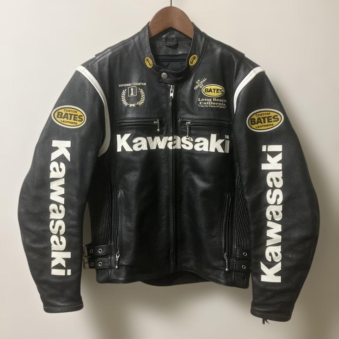レア BATES kawasaki レザー ライダース - メルカリ