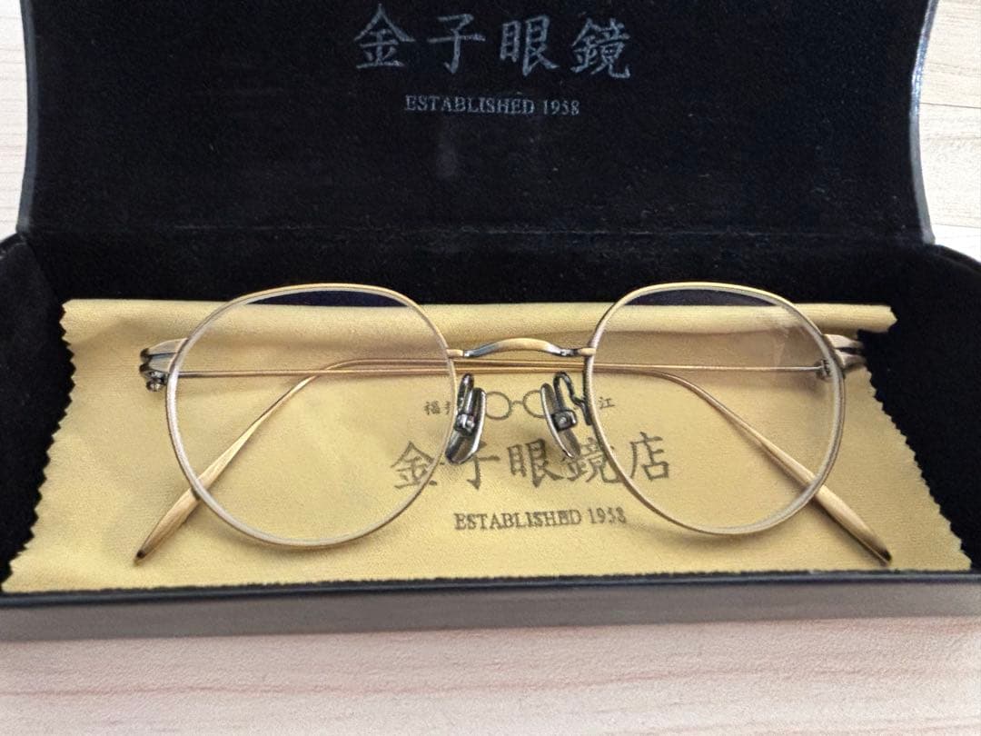 金子眼鏡 KM-25L メタルフレーム ゴールド ボストン型専用ケース付き