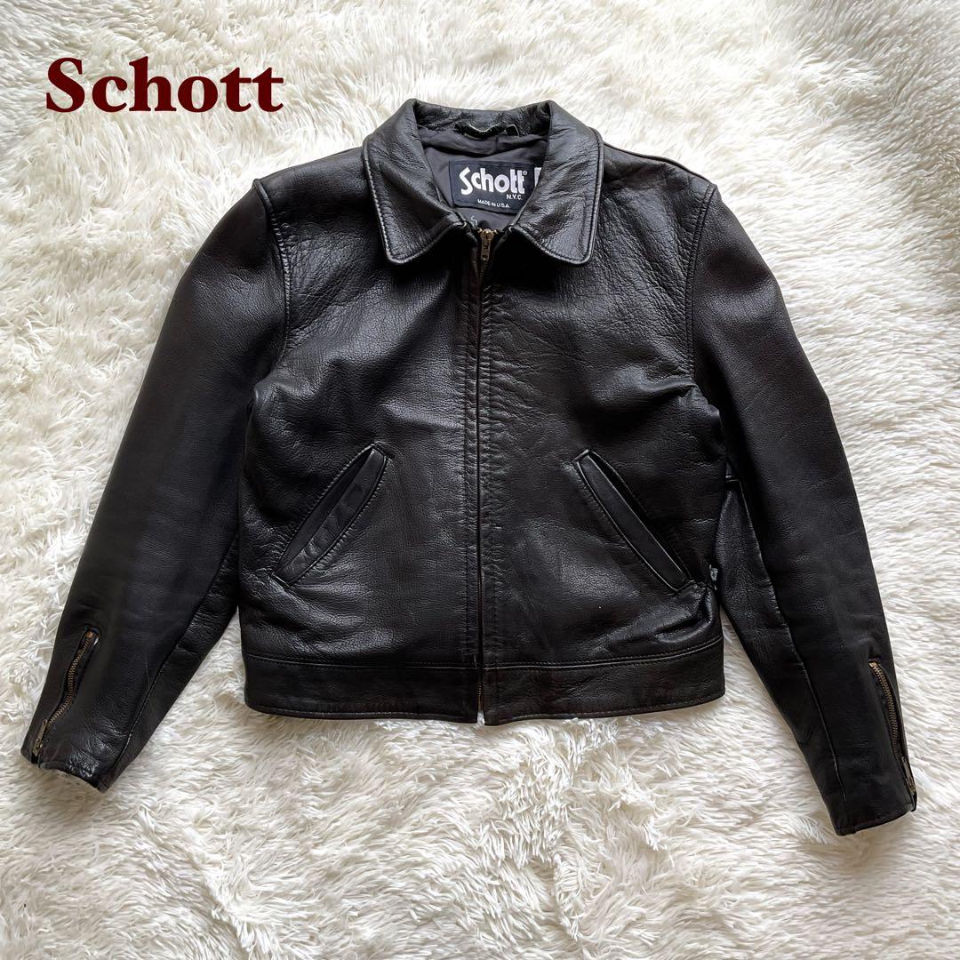 美品✨ schott 247W レザージャケット シングルライダース 黒 L - メルカリ