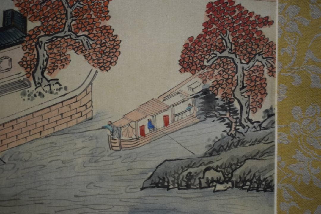 模写/張継/寒山寺画賛/寒山寺/楓橋夜泊/布袋屋掛軸HJ-637 - メルカリ