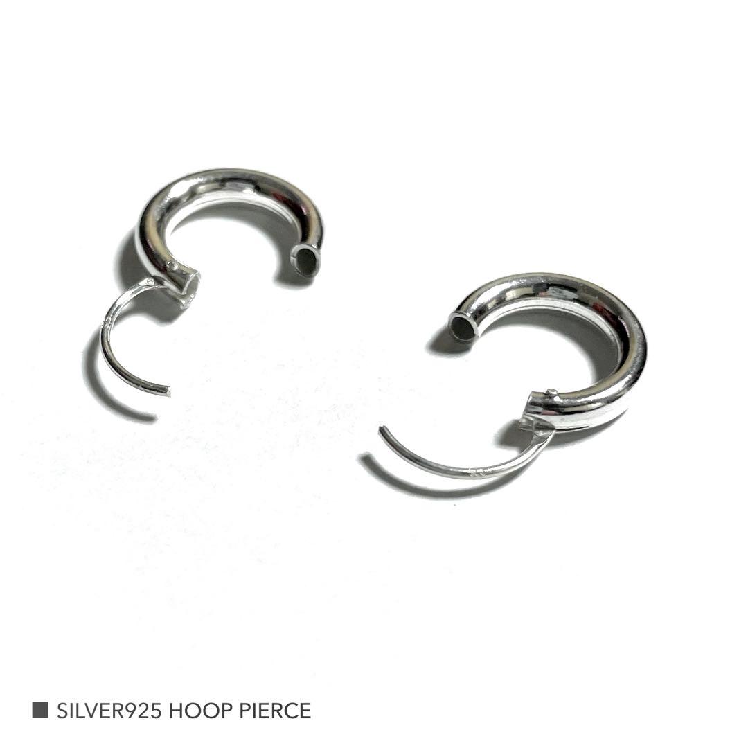 シルバー925 14mm フープピアス アクセサリー ピアス 両耳用 2個