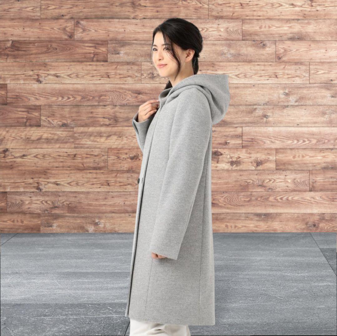 23区 サイズ38 ウールアンゴラ ビーバー フーデッド コート - メルカリ