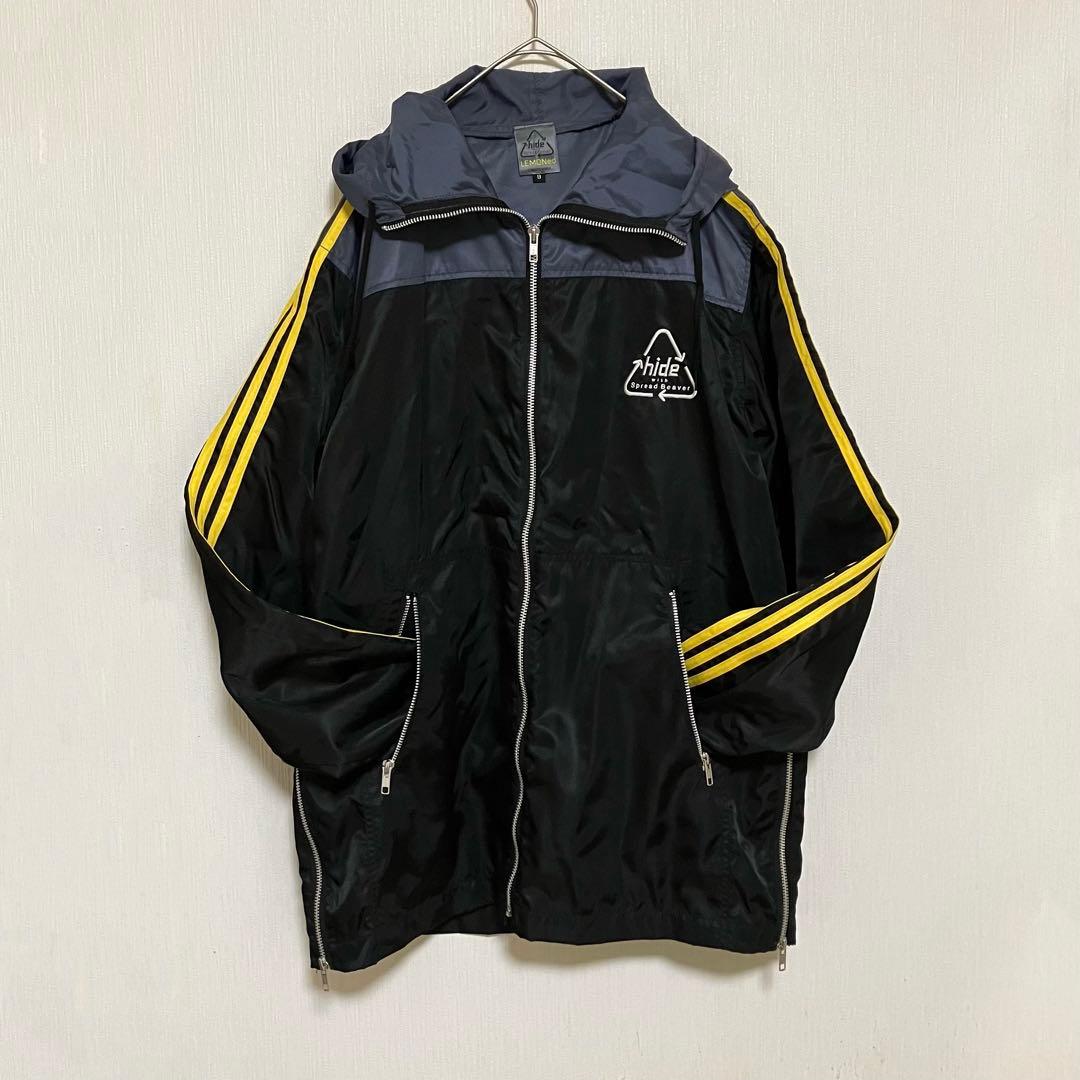 極美品 レモネード hideロゴ ラインパーカー 黒 3 L ナイロン