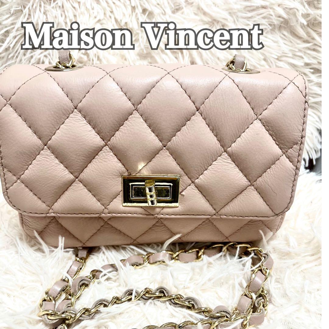 メゾンヴァンサン♡本革キルティングチェーンショルダーバッグ ピンク