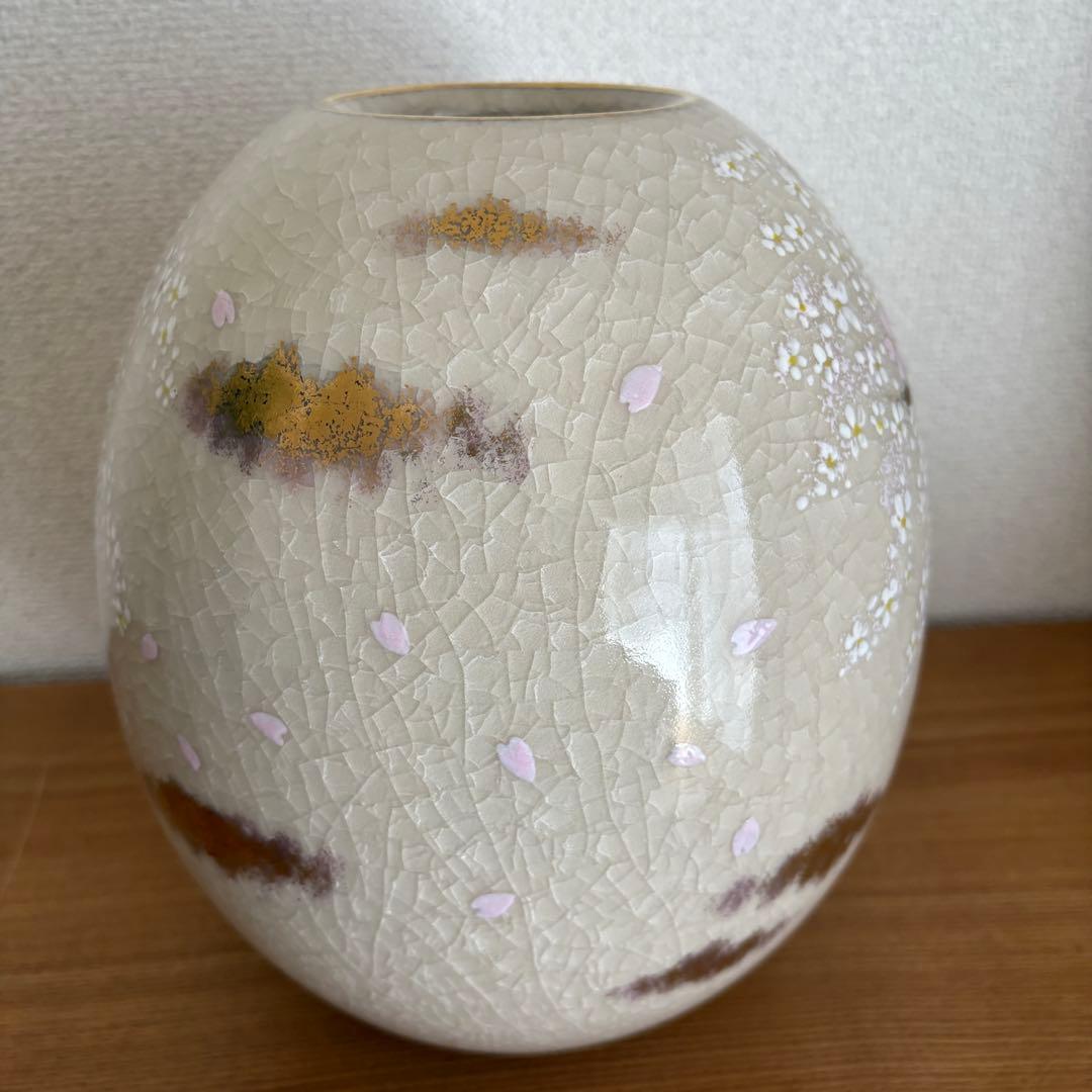 京焼 清水焼 藤平正文造 桜模様 花瓶 フラワーベース - メルカリ