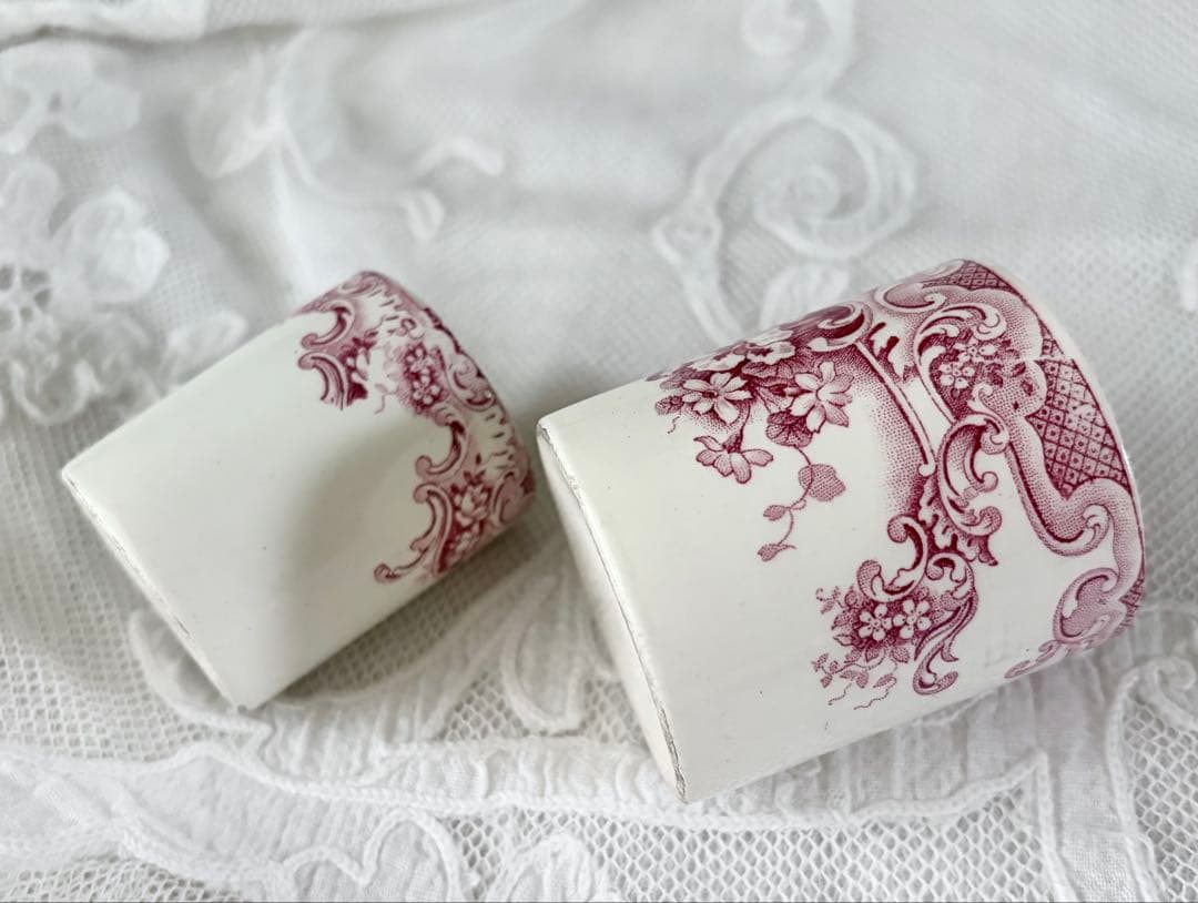 美品】 フランスアンティーク ポット 2個 BFK DAUPHIN ロカイユ BFK