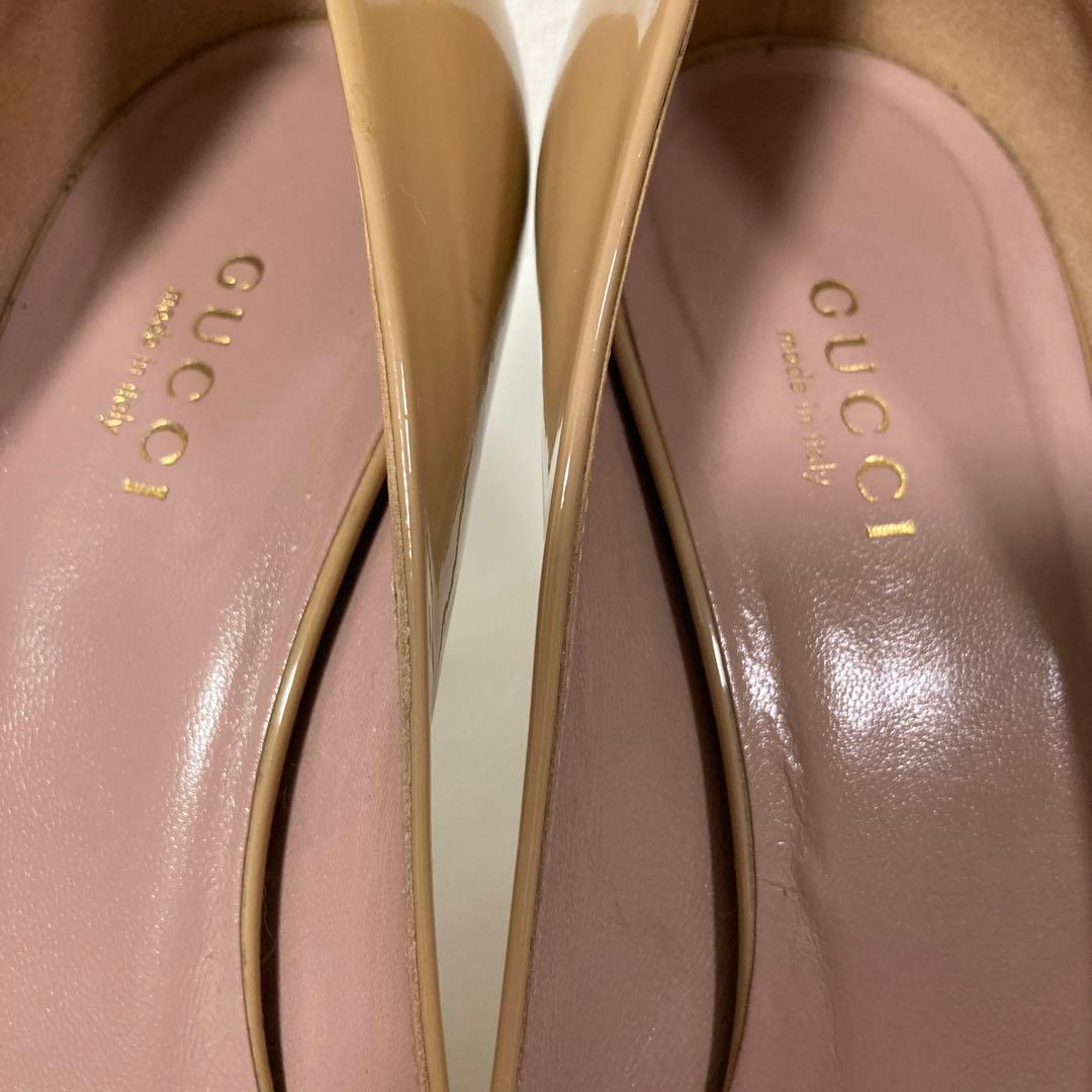 美品❤️GUCCI ベージュ ハイヒール パンプス 23cm ポインテッドトゥの