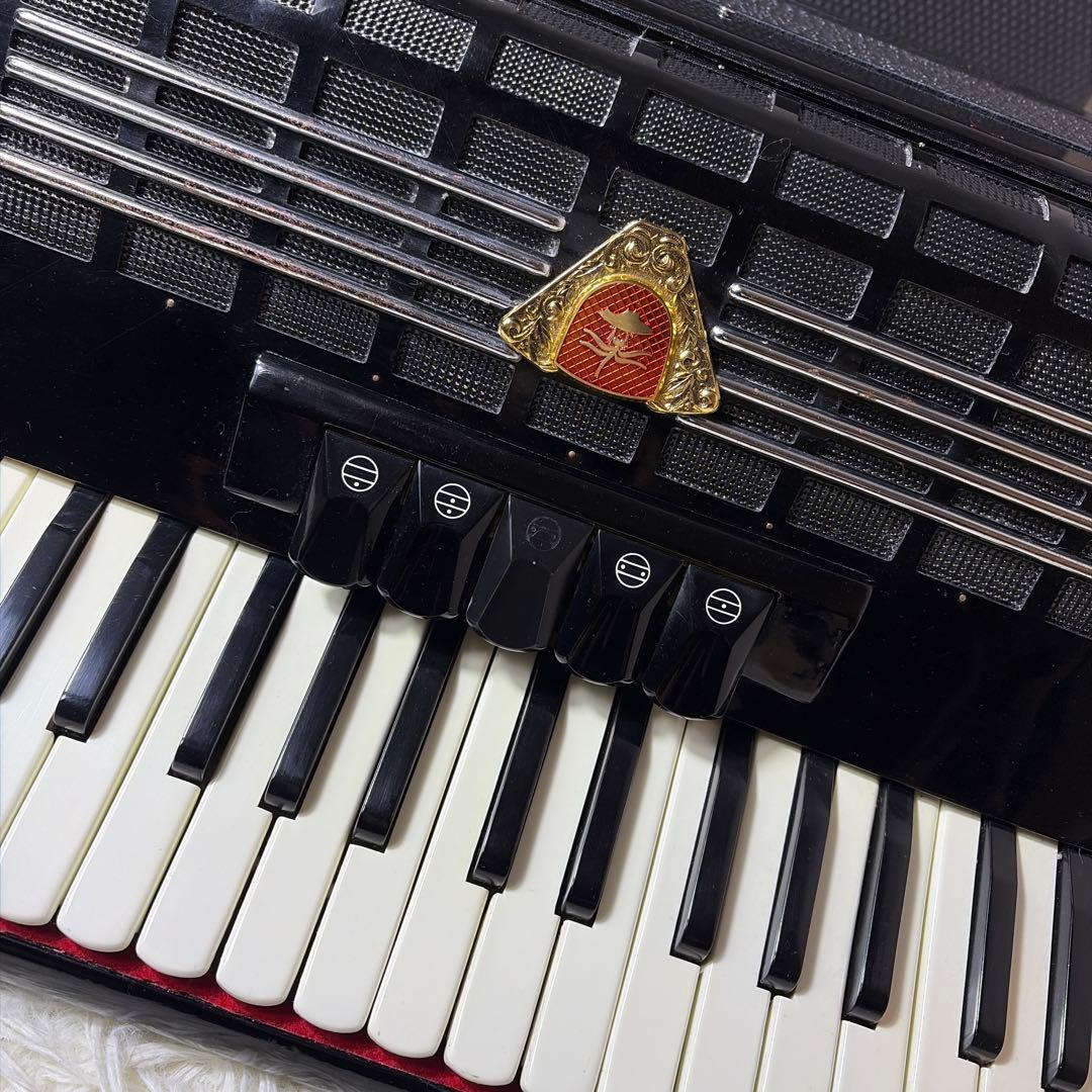 希少】オールブラック TOMBO トンボ アコーディオン T 48 ケース付